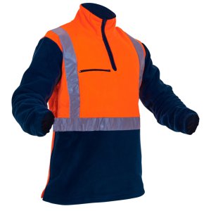 FLEECE D/N 1/2 ZIP 380GM FLOR/NA 5XL CAUTION