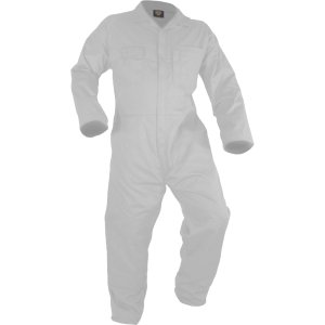 OVERALL L/SLV P/COTTON ZIP WHT 08/92 CAUTION