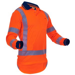 POLO L/S TTMC-W M/FIBRE FLOR 2XL CAUTION