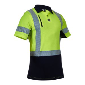 POLO D/N MICROVENT FLYE/BK 2XL CAUTION