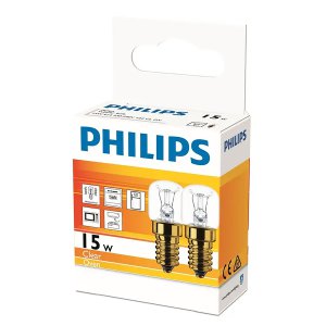 OVEN LAMP T25 15W E14 NON-DIM CLEAR 2.7K 2PK PHILIPS
