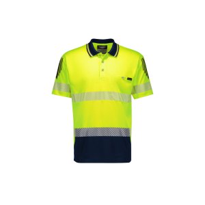 POLO MENS S/S HI VIS FLUX SEGMENTED Y/N XL SYZMIK
