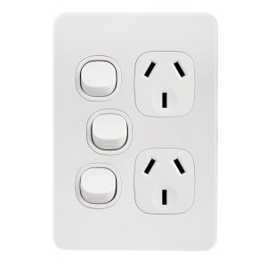 POWERPOINT VERTICAL X SWITCH 10A WHITE VYNCO METRO