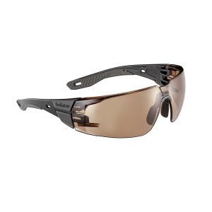 SAFETY GLASSES RUSH+ 2.0 PC BRONZE LENS PLAT BLK/GREY BRN