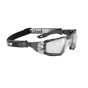 SAFETY GLASSES RUSH+ 2.0 XP PC CLR LENS PLAT BLK/GRY CLEAR
