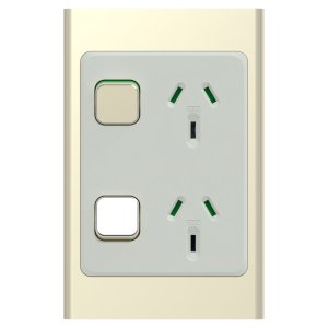 SOCKET SW VERT TWIN 10A 230/240V PDL