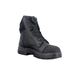 BOOT SAFETY SPIN-FX EH BLACK 8 STEEL BLUE SOUTHERN CROSS