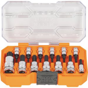 SOCKET TORX SET KNURLED 13PC BIT 1/4 3/8 + 1/2IN DR KLEIN